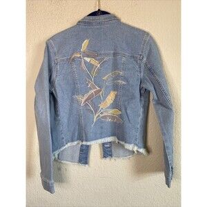 new Mavi Jean jacket Embroidery country S nature cowgirl plant light